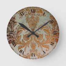 Twilight Sunset Brocade Wall Clock