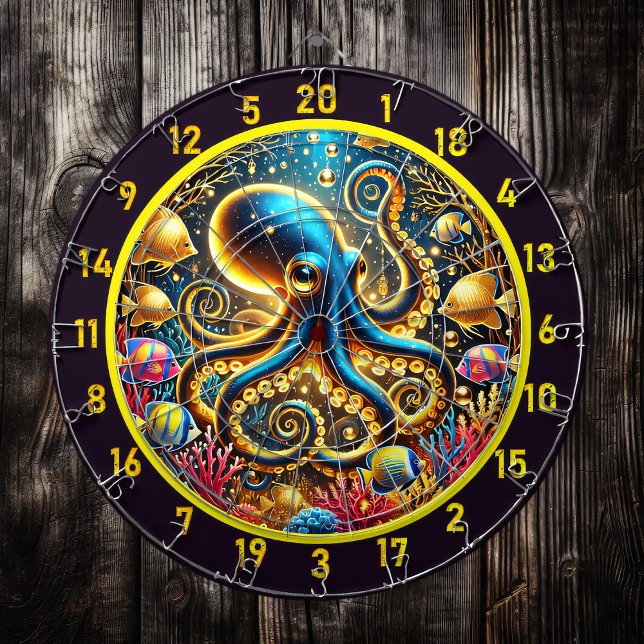 Twilight Tide Octopus Dartboard Darttavla (Skapare uppladdad)