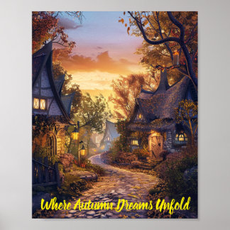 Twilight Tranquilitet i Storybook Village Poster