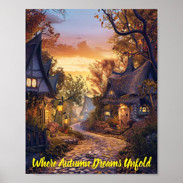Twilight Tranquilitet i Storybook Village Poster (Framsidan)