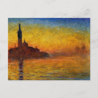 Twilight, Venedig av Claude Monet Vykort