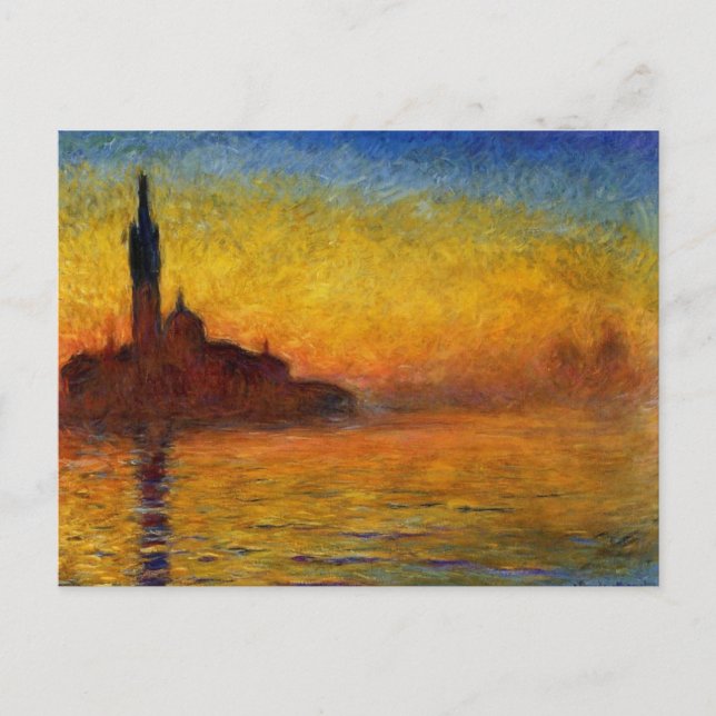 Twilight, Venedig av Claude Monet Vykort (Framsida)