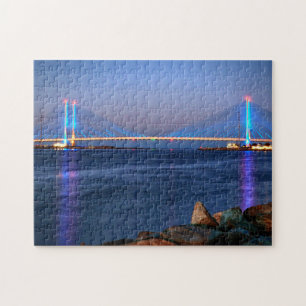 Twilight vid Inlet Bridge i Indiska floden Pussel
