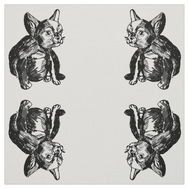 Twill för bomull för fransk bulldoggvalp tyg (Provkarta)