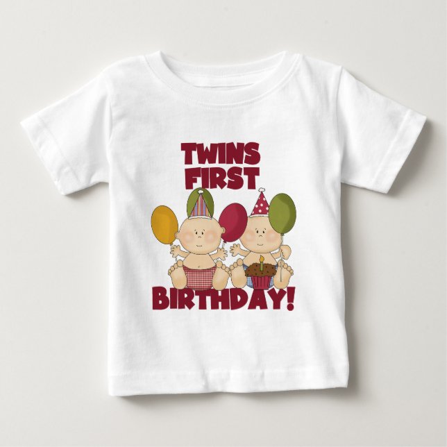 Twillingar 1:a födelsedag - T-shirts och gåvor (Framsida)