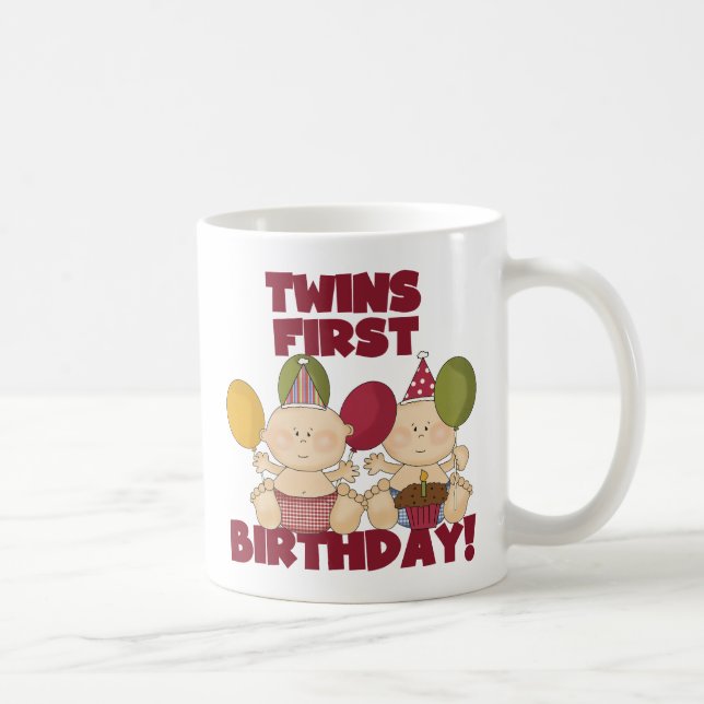 Twillingar 1:a födelsedag - T-shirts och gåvor Kaffemugg (Höger)