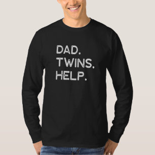 Twillingar 2 Två barn Pappa pappa Fars dag tätt T Shirt