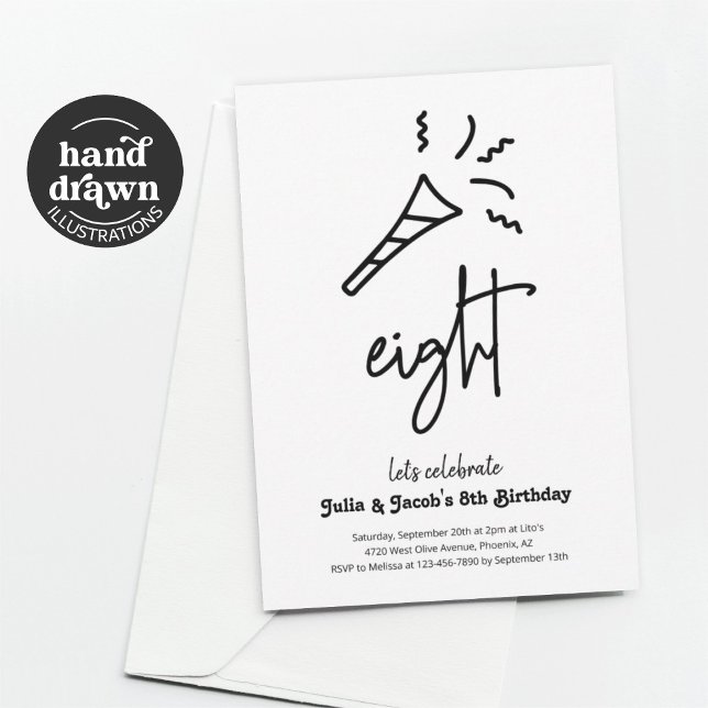 TWILLINGAR 8 FÖDELSEDAGSFEST INBJUDAN (Skapare uppladdad)