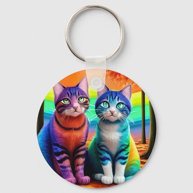 Twillingar av Cats Digital Art-56467 Nyckelring (Framsida)