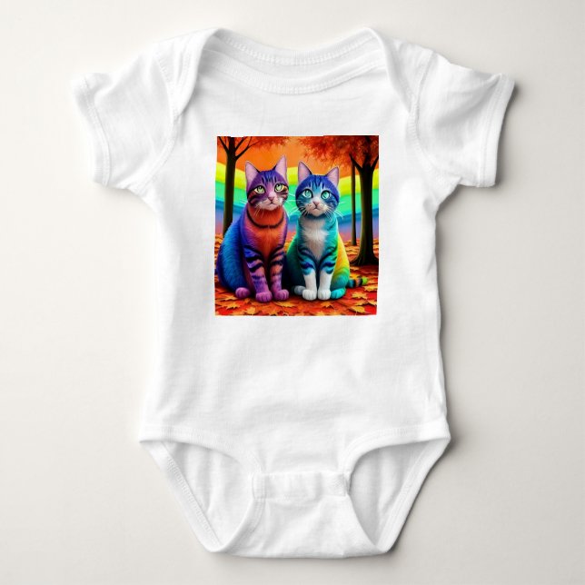 Twillingar av Cats Digital Art-56467 T Shirt (Framsida)