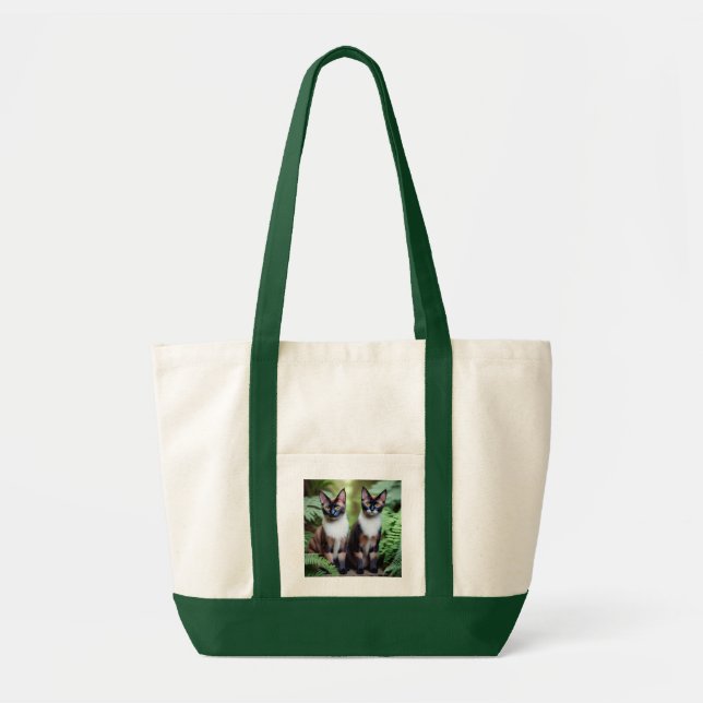 Twillingar av siamesisk katt, impulse Tote Bag Tygkasse (Framsidan)