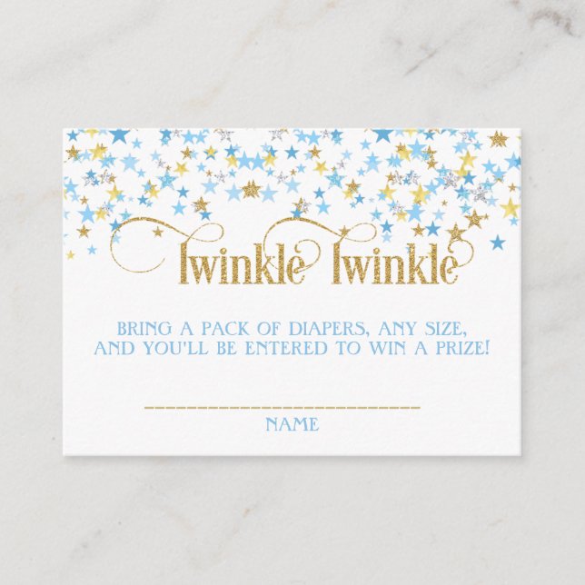 Twillingar av Twinkle Little Stars Diaper Raffle B Tilläggskort (Framsida)