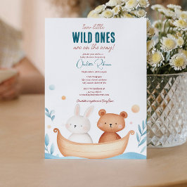 Twillingar baby Cute animals Baby dusch Inbjudningar