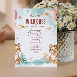 Twillingar Baby Cute Two tigers Babydusch Inbjudningar