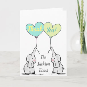 Twillingar Baby Elephant-tackkort Tack Kort