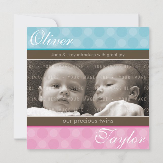 TWILLINGAR BABY MEDDELANDE: harmoni 1SQ Meddelande (Framsida)