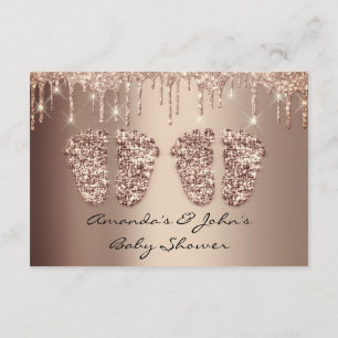 Twillingar Baby Shower Feet Ro Guld Dricks Girl Bo Inbjudningar