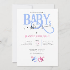 TWILLINGAR BABY SHOWER MED ROSA & BLUE NAPPAR INBJUDNINGAR