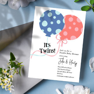 Twillingar Baby Shower Party Inbjudningar