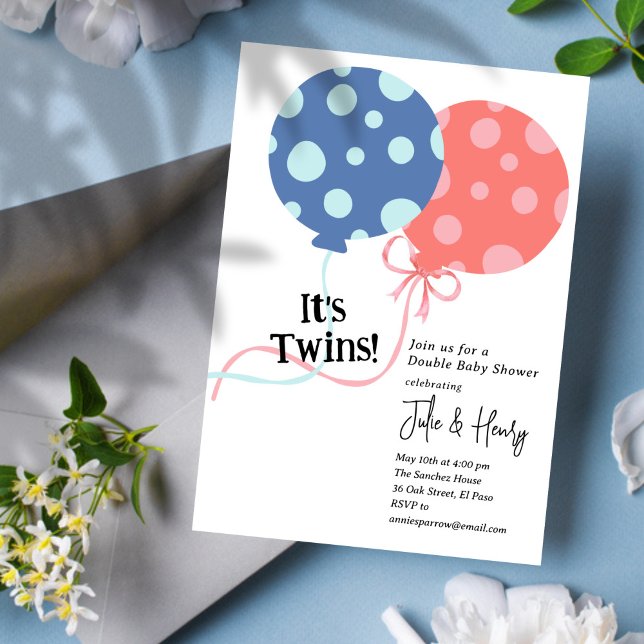 Twillingar Baby Shower Party Inbjudningar (Skapare uppladdad)