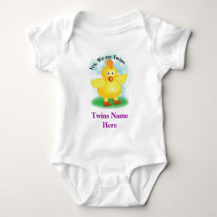 Twillingar Baby T-skjorta med söt baby chick T-shirt