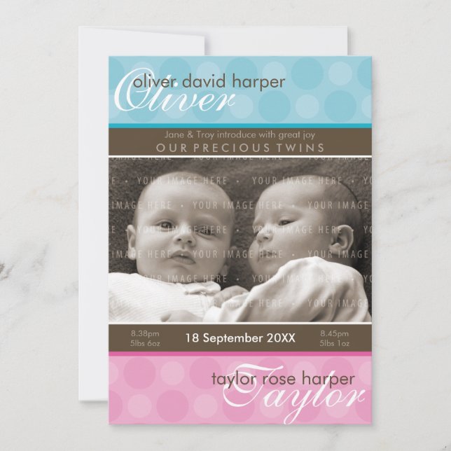 TWILLINGAR BABY TACK: harmoni 1P Meddelande (Framsida)