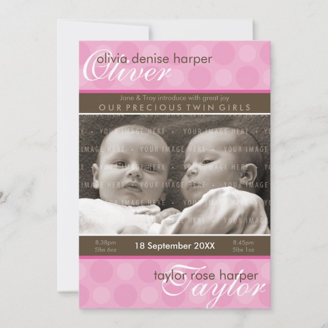 TWILLINGAR BABY TACK: harmoni 6P Meddelande (Framsida)