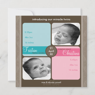 TWILLINGAR BABY TACK: omhuldad 1SQ Meddelande