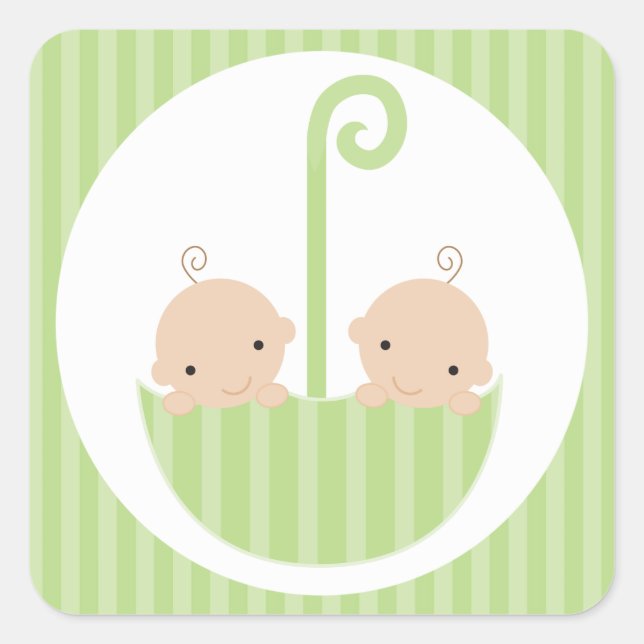 Twillingar Babykläder Fyrkantigt Klistermärke (Framsida)