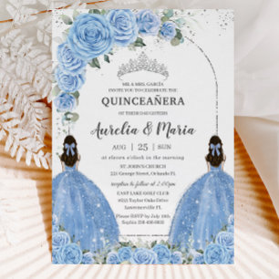 Twillingar Bahama Blue Blommigt Dress Silver Quinc Inbjudningar