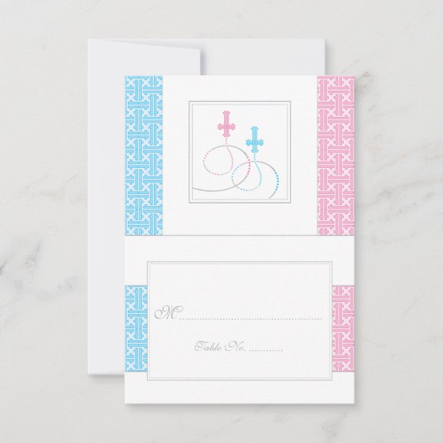 Twillingar Baptism Bord Monteringskort| Du fet Inbjudningar (Framsida)