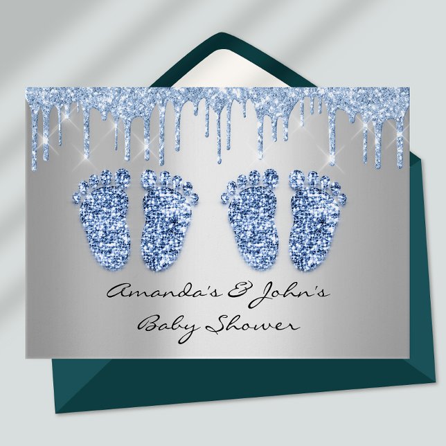 Twillingar Barnskor med Glitter-drivrutiner Inbjudningar (Skapare uppladdad)