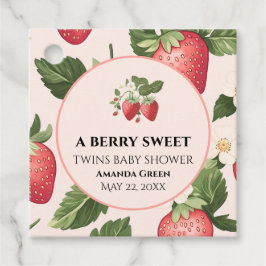TWILLINGAR Berry Sweet Strawberry Baby Shower Gåvor Etiketter