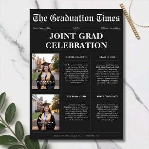 Twillingar Black Newspaper Joint Studenten Photo Inbjudningar