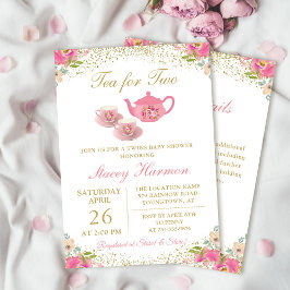 Twillingar Blommigt Baby Shower för Tea Party med  Inbjudningar