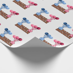 Twillingar Blue och Rosa Giraffes Baby Shower Safa Presentpapper