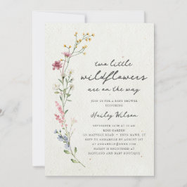 Twillingar Boho Little WildblomBaby Shower Inbjudningar