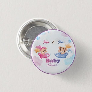 Twillingar Boy Bear Airplan Baby Shower Knapp