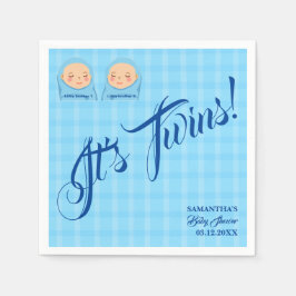 Twillingar Boys Baby Shower Party Blue. Napkins Pappersservett