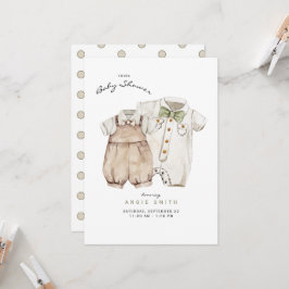 Twillingar Boys Cute Clothes Baby Shower-inbjudan Inbjudningar