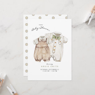 Twillingar Boys Cute Clothes Baby Shower-inbjudan Inbjudningar
