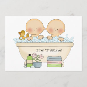 Twillingar Bubble Bath Baby Shower-inbjudan Inbjudningar