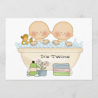 Twillingar Bubble Bath Baby Shower-inbjudan Inbjudningar