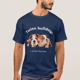Twillingar bulldog Begränsad Edition för honom mör T Shirt