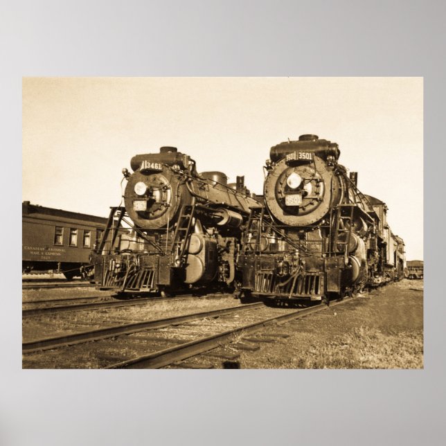 "Twillingar" Canadian National Railroad Locomotive Poster (Framsidan)