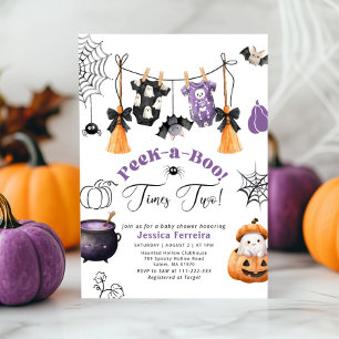 Twillingar Clothesline Little Boo Baby-dusch Inbjudningar