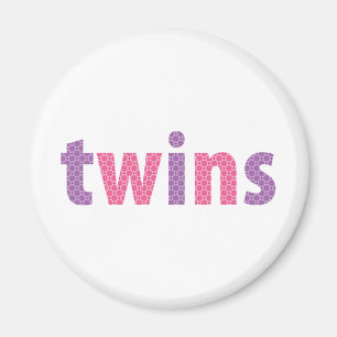TWILLINGAR COLLECTION - flickor {violet + rosa} Magnet