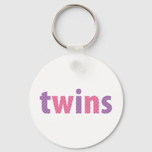 TWILLINGAR COLLECTION - flickor {violet + rosa} Nyckelring