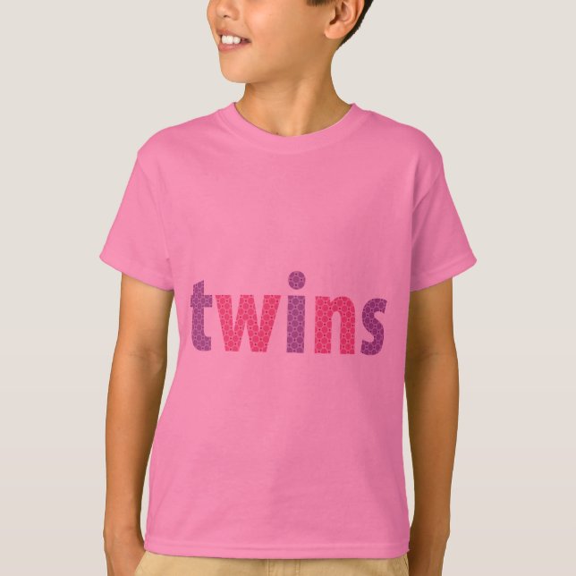 TWILLINGAR COLLECTION - flickor {violet + rosa} Tee (Framsida)