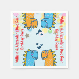 Twillingar Dino Roar Födelsedagsfest Pappersservett